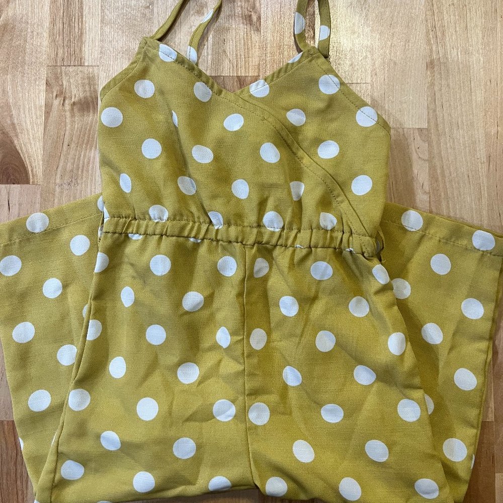 Bailey's Blossom Yellow/Mustard Polka Dot Romper